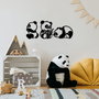 Wallity Pandas - 298 Escultura de Pared de Metal Negra